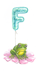 F - Frog Original Painting 12" x 24"