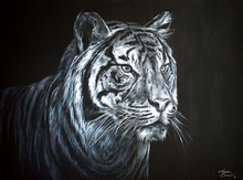 Load image into Gallery viewer, Animal Series- Tiger - White on Black