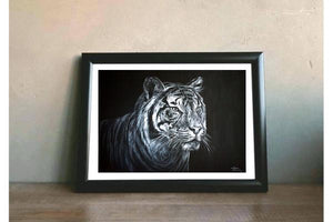 Animal Series- Tiger - White on Black